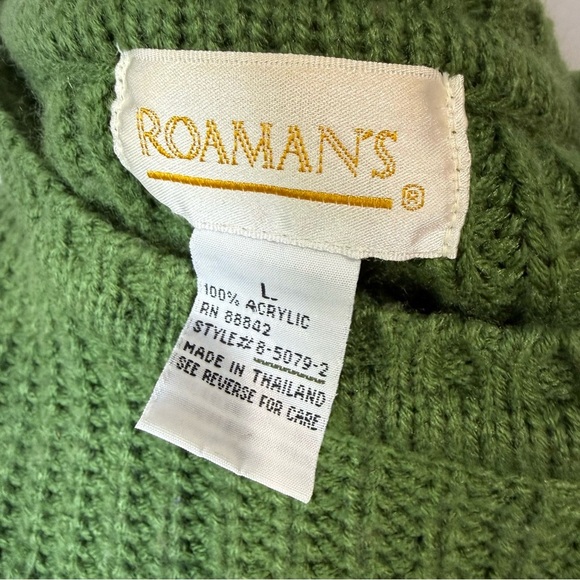 Vintage Roaman’s Chunky Knit Sweater – Olive Green – L - Picture 4 of 4